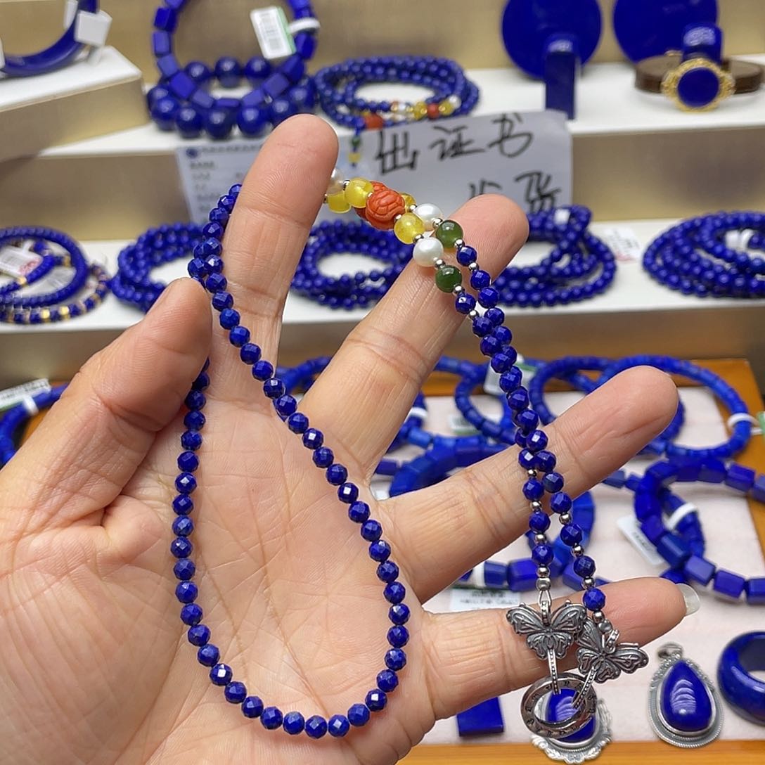 青金石项链万……能银S925镶嵌