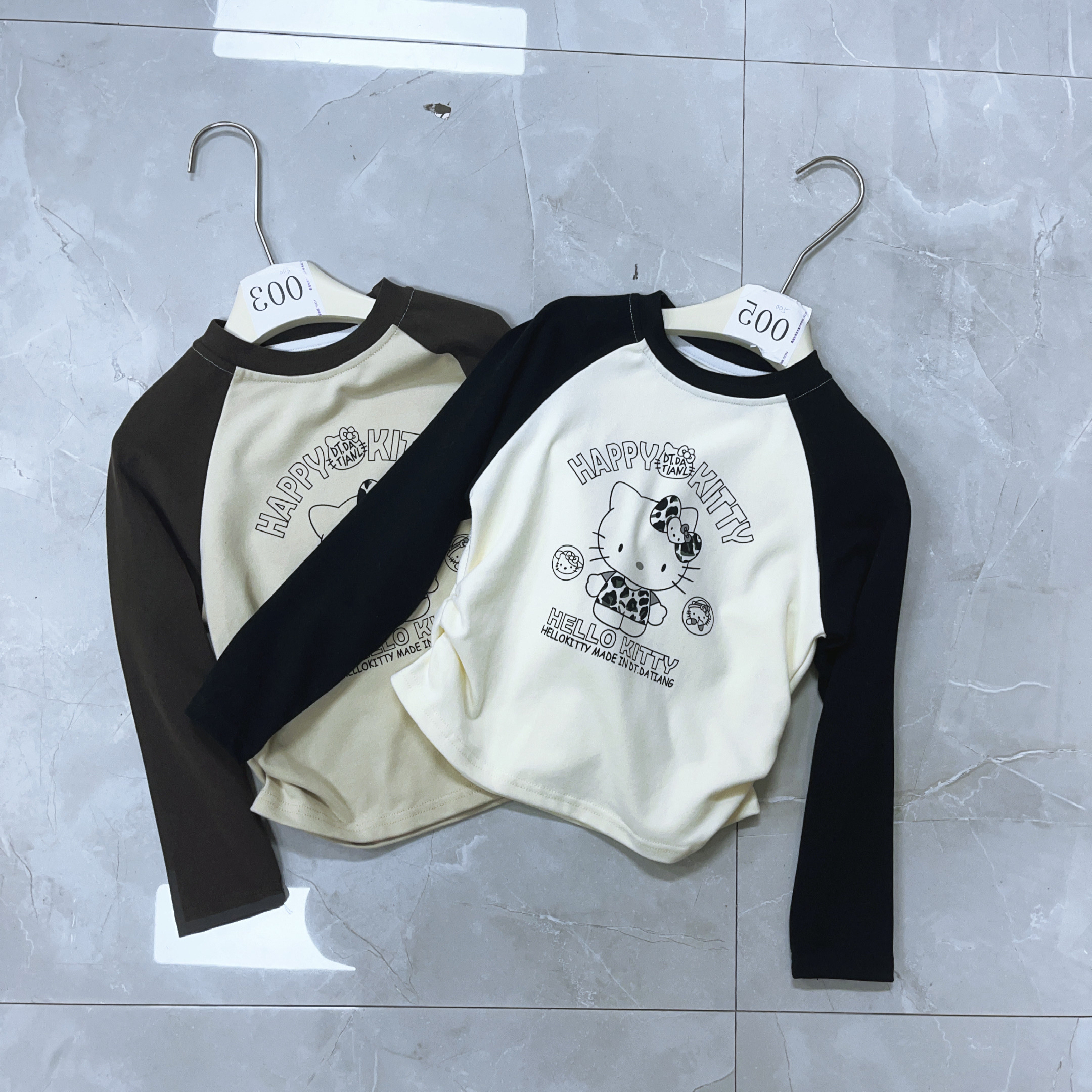 高品质KT辣妹插肩袖打底衫