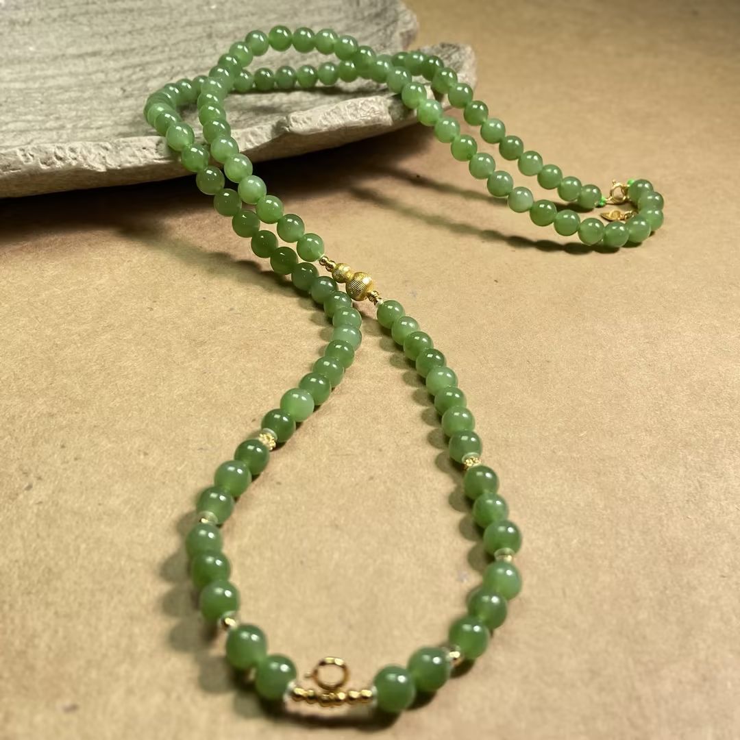 【央央好物专属】S925银和田玉葫芦碧玉长链（多样性发一）B51009