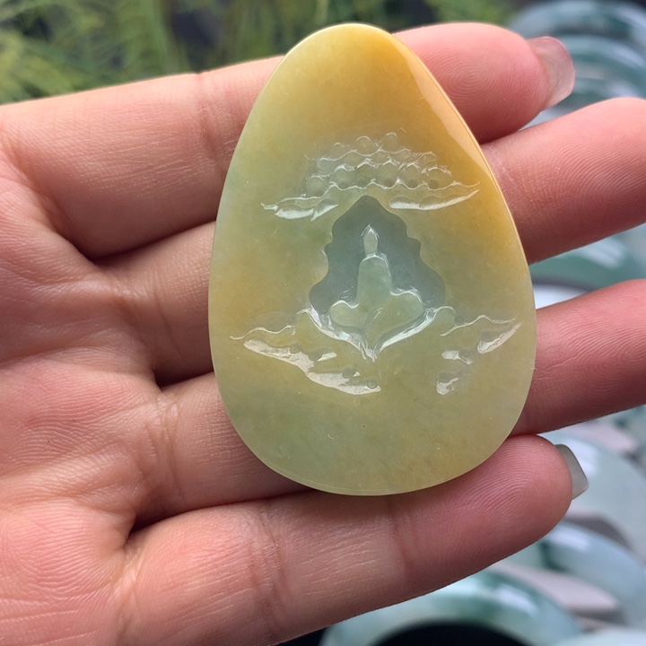 翡翠未镶嵌颈饰天然翡翠悟道挂件
