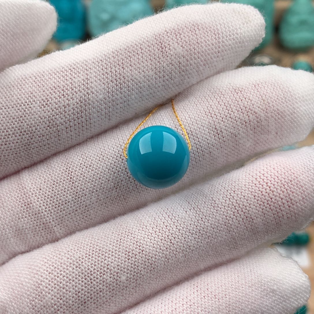 绿松石配饰未镶嵌圆珠卡11.5