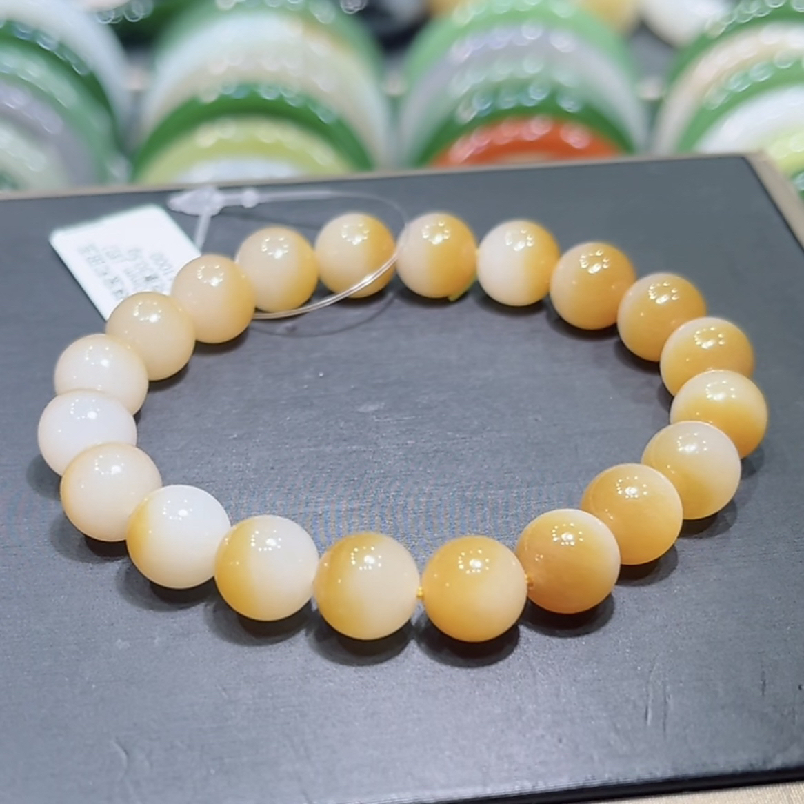 新疆和田玉且末糖白手串10mm