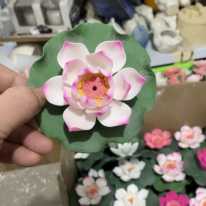 瓷片纯手工陶瓷花摆件
