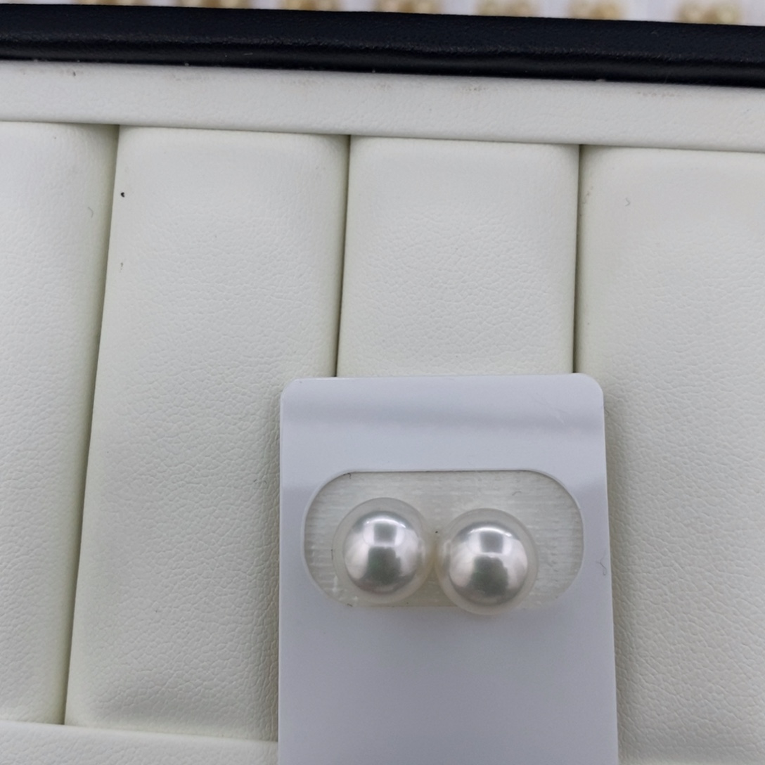 海水珍珠未镶嵌澳白对珠裸珠9-10mm