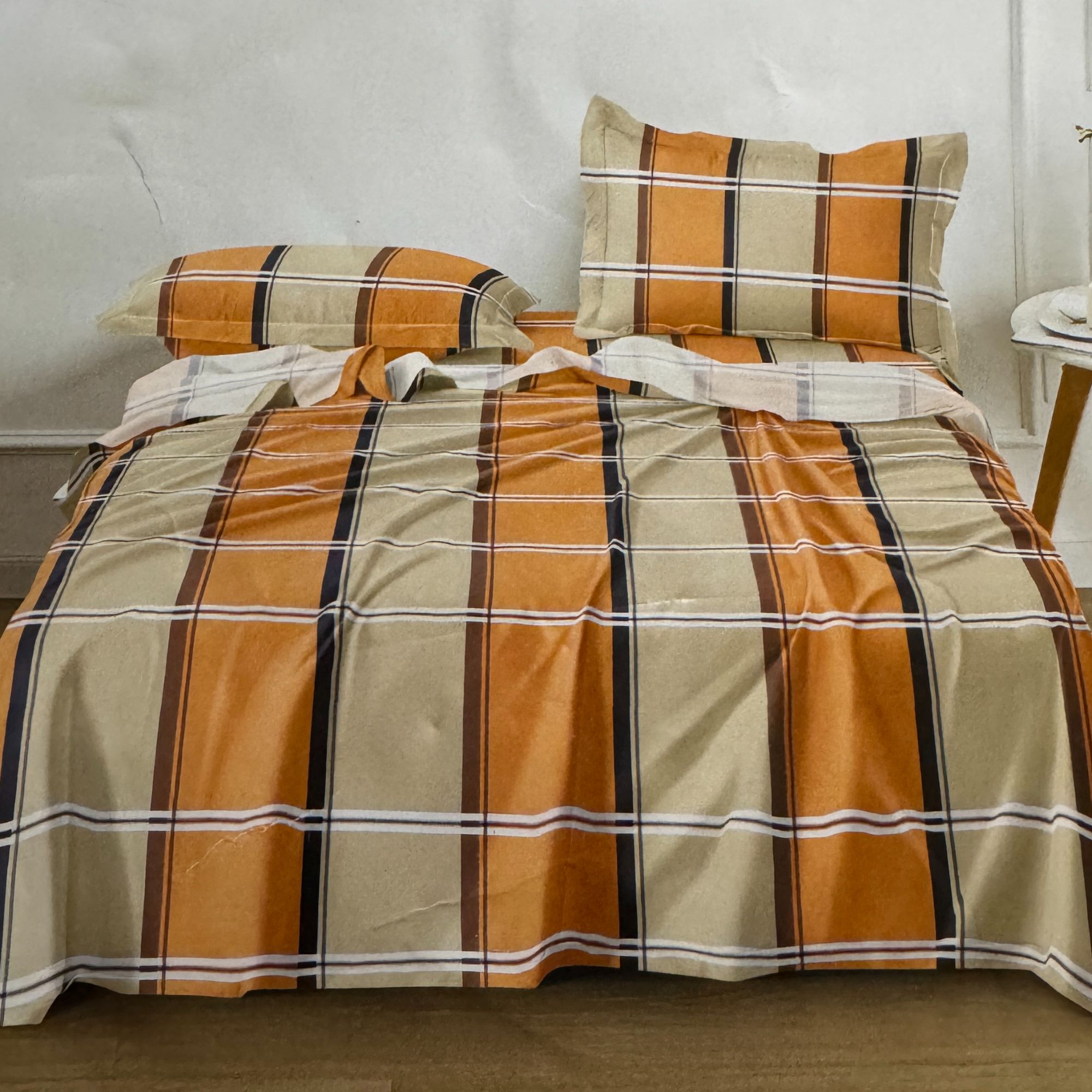 高端亲肤鱼骨纹床单亲肤三件套：格尚爱雅