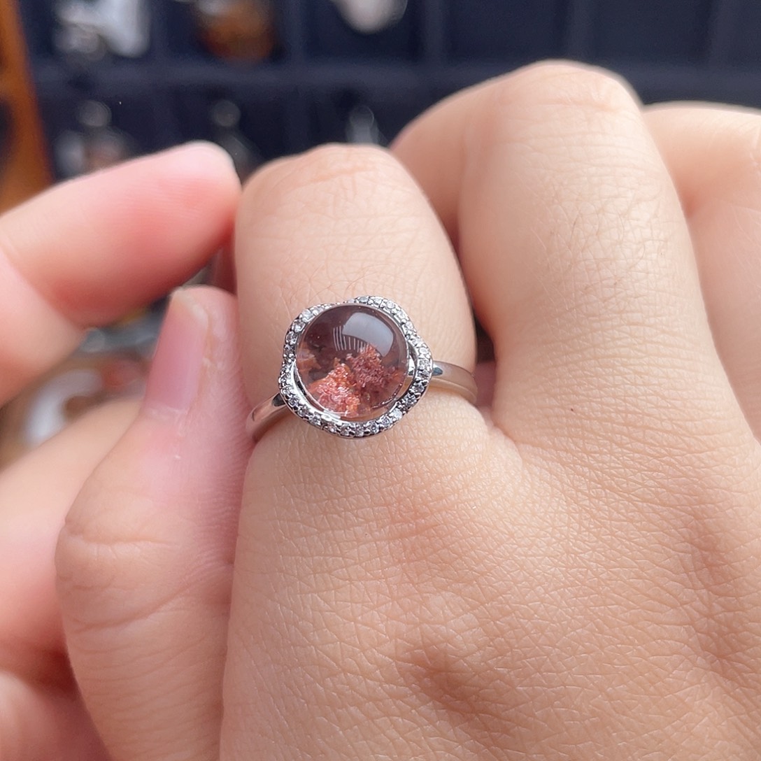 水晶戒指银S925镶嵌11111