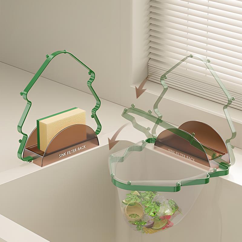 圣诞树水槽过滤网架厨房残渣防堵水池收纳沥水网架送一次性过滤网