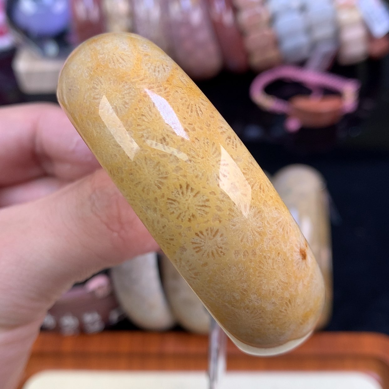 【闪购商品】颈饰未镶嵌硅化珊瑚（珊瑚玉）13号56圈金大花