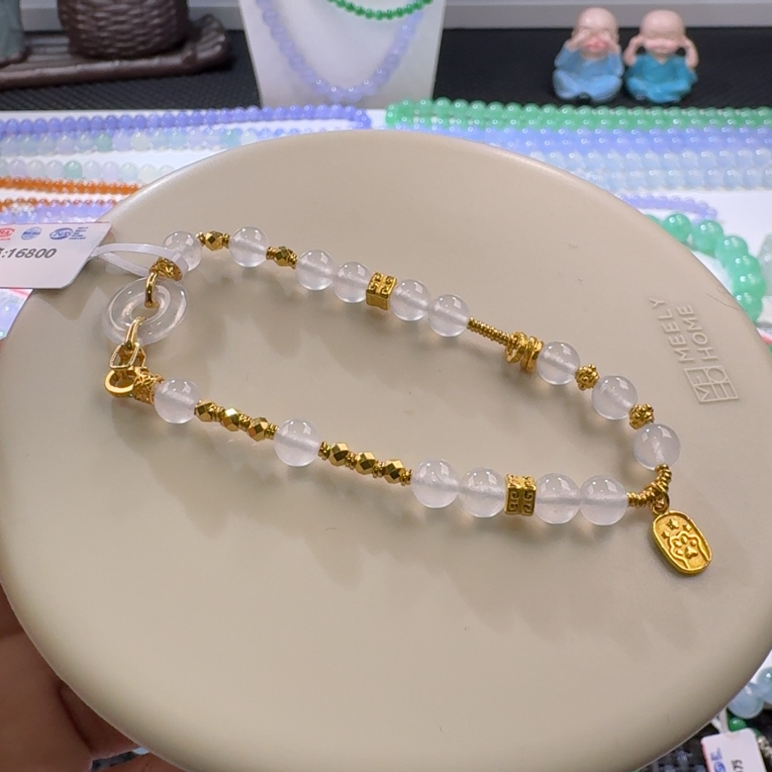 翡翠手链未镶嵌高冰玻茅台白卡6设计款盘缠