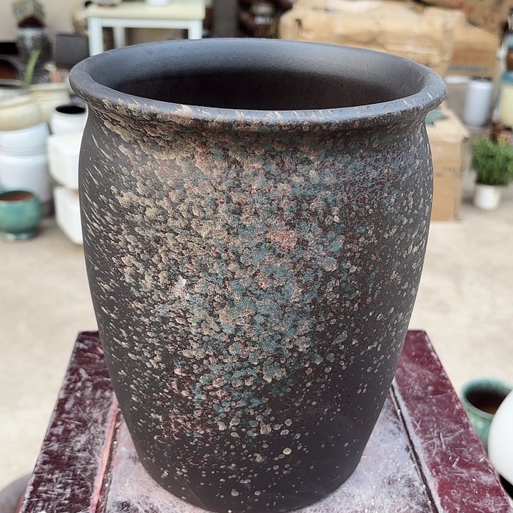 紫砂茶碗泼墨口径20高度25.5