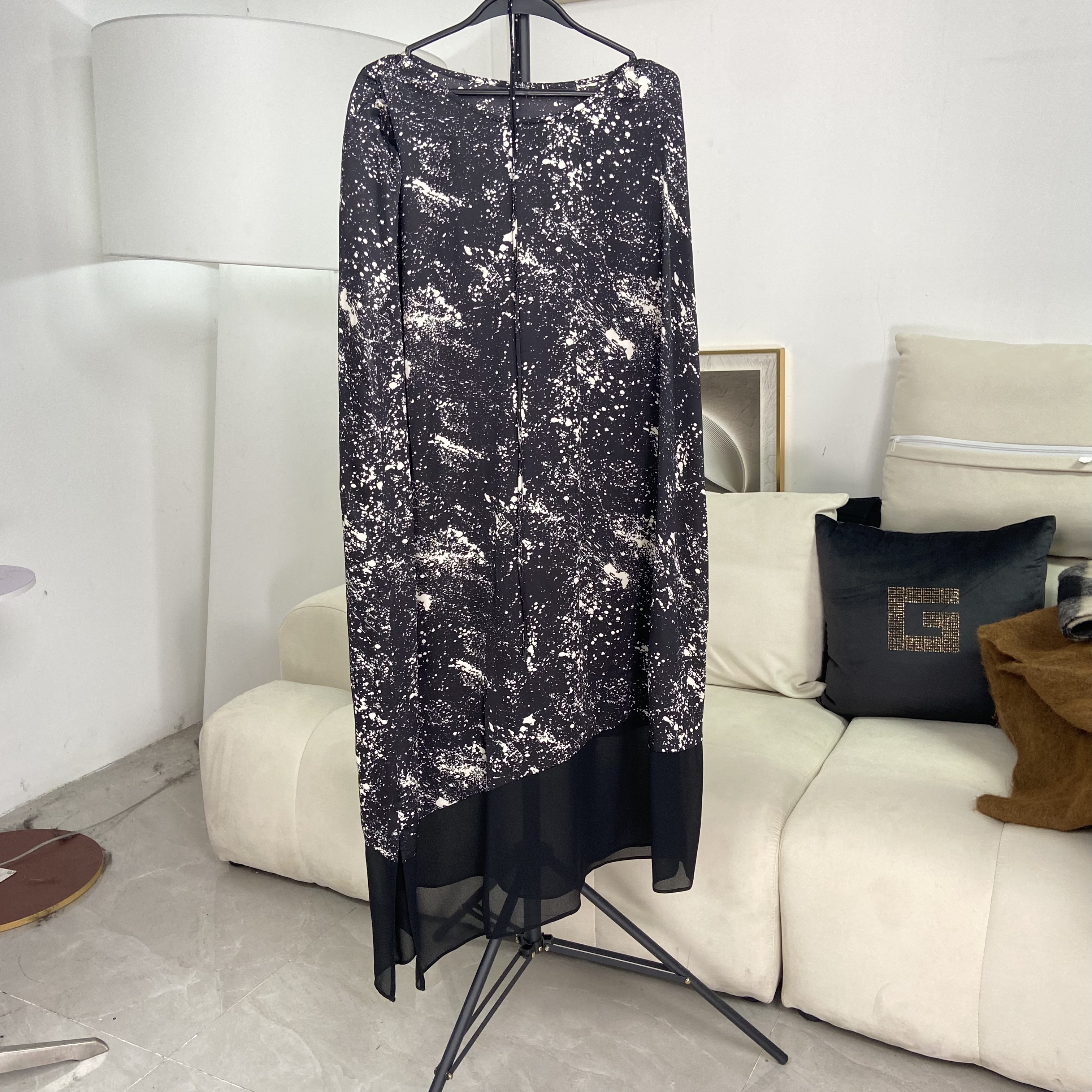 【庄喜儿Original】印花时尚气质无袖百搭拼接连衣裙女G079