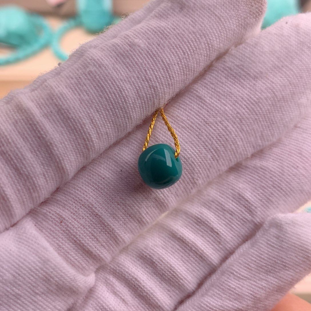 绿松石珠宝奇石未镶嵌8*7mm