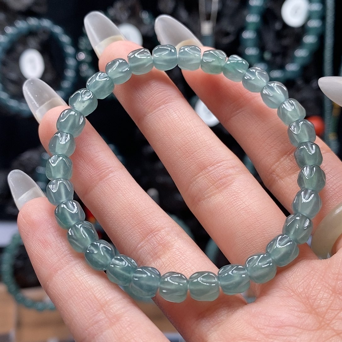 未镶嵌手链翡翠6.3mm百香籽手串