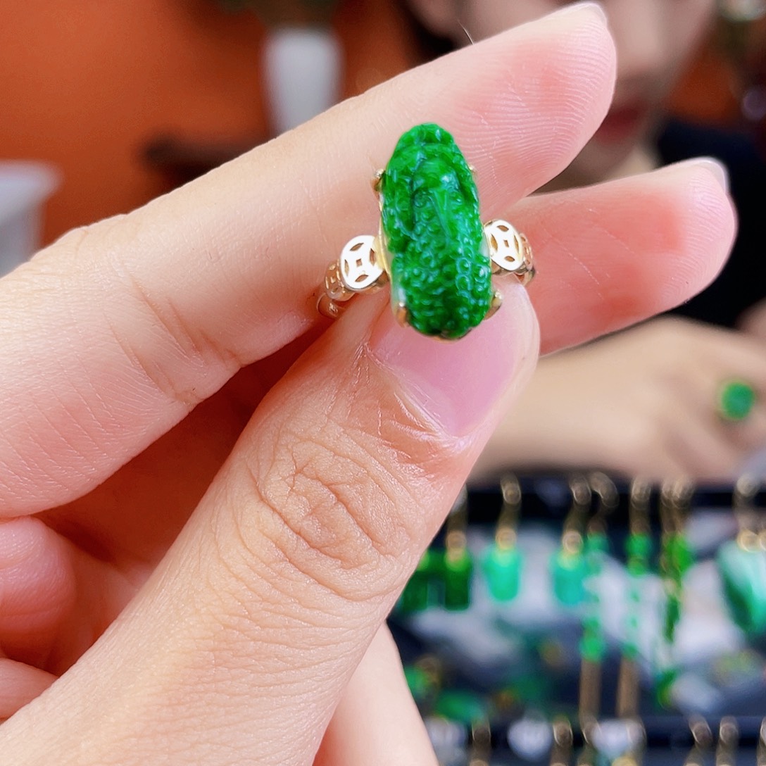 翡翠银S925镶嵌耳饰