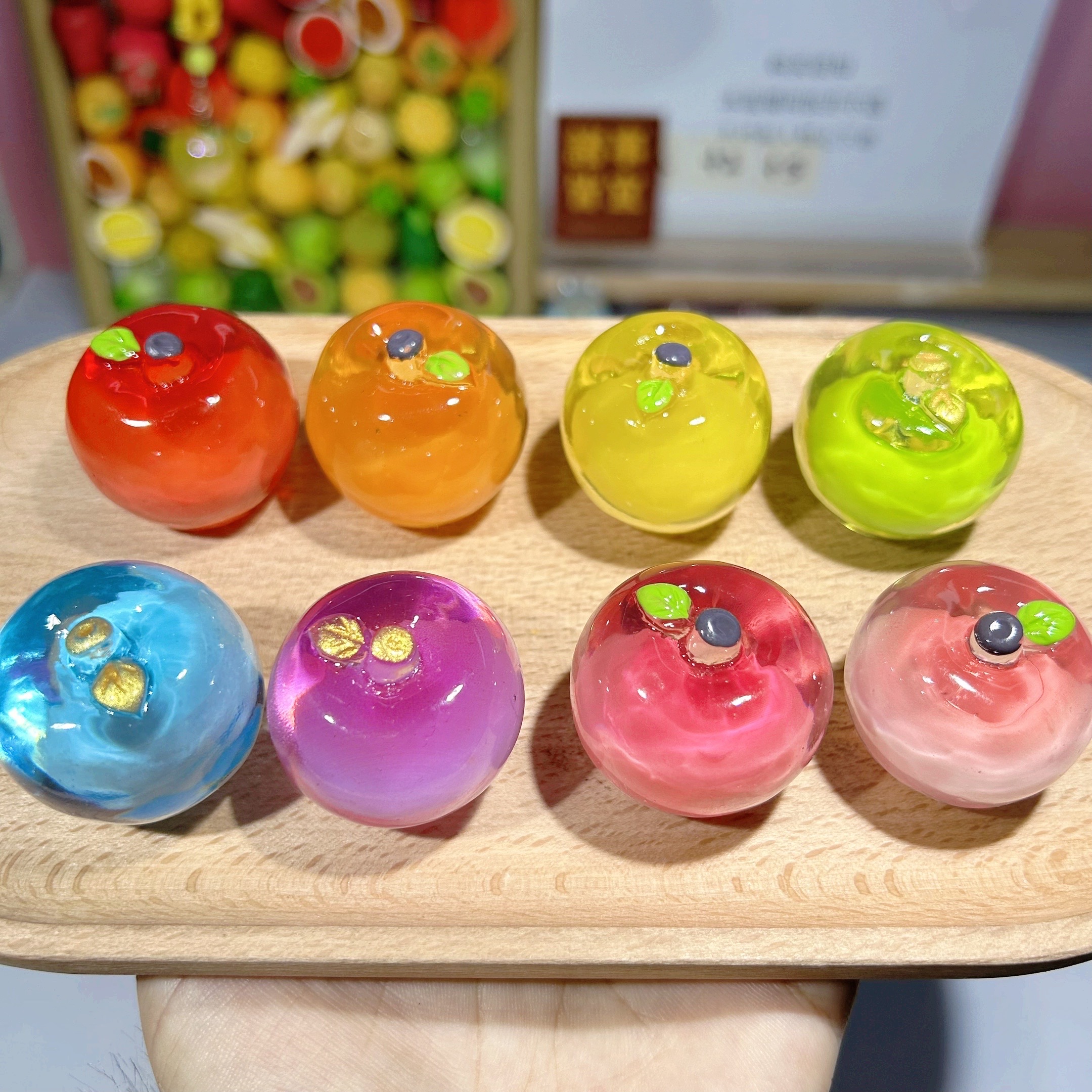 现场拆【新品溏心平安果】仿真夏季风微景观配件益智玩具手工