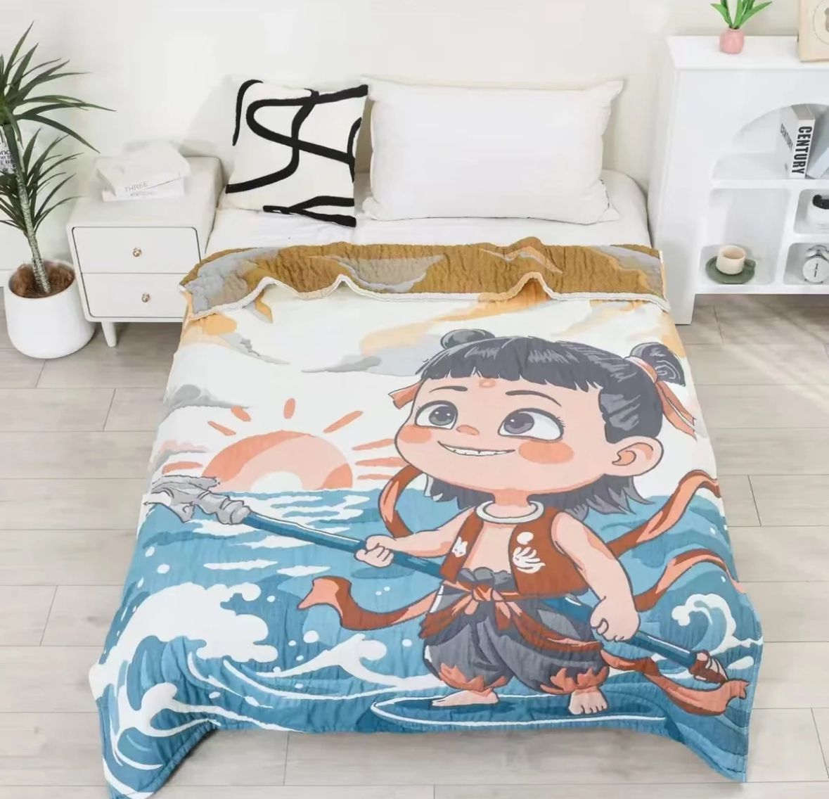 【哪吒闹海】120*150纯棉多层加厚泡芙被