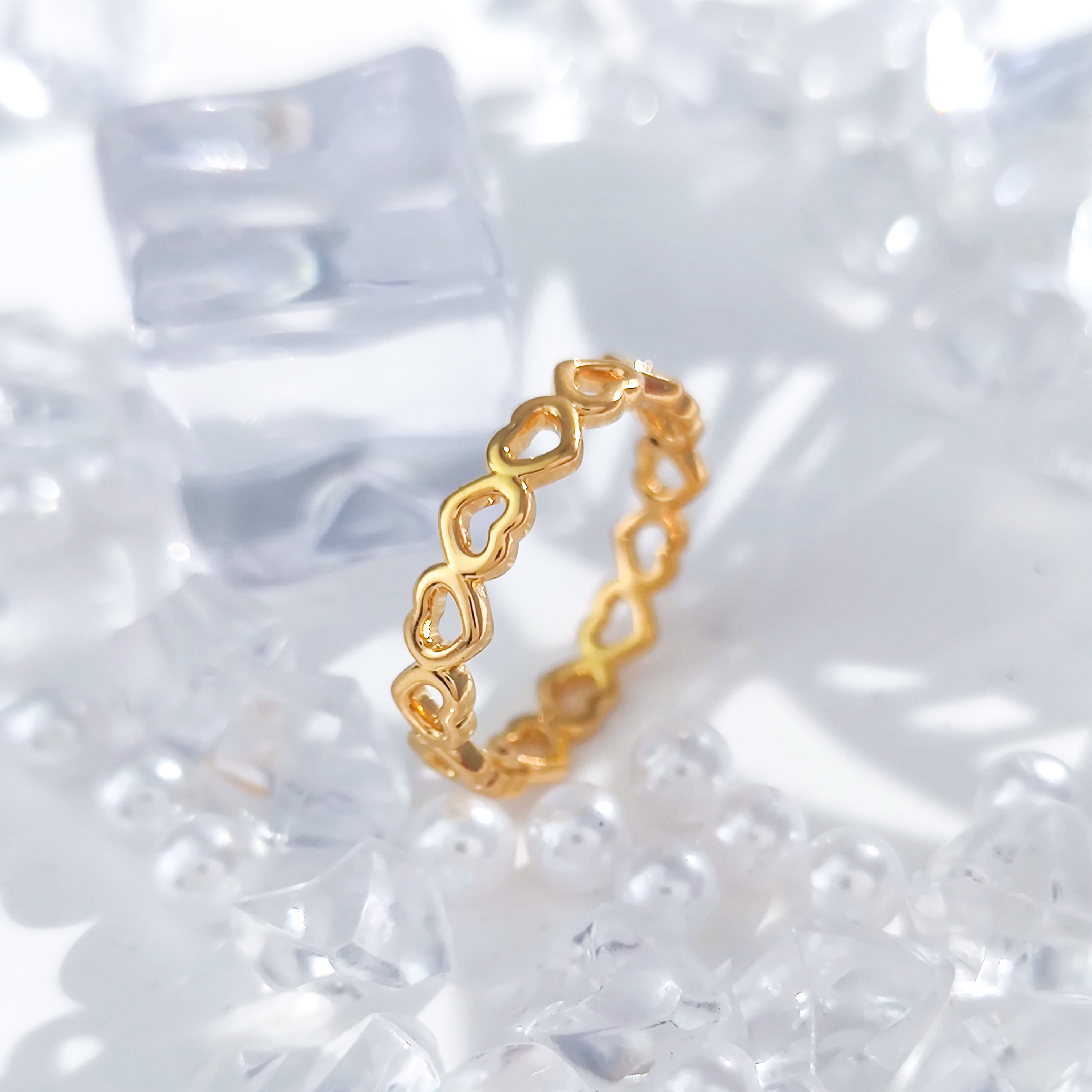 【国潮】999足金 心连心窄戒指1.37 13圈口