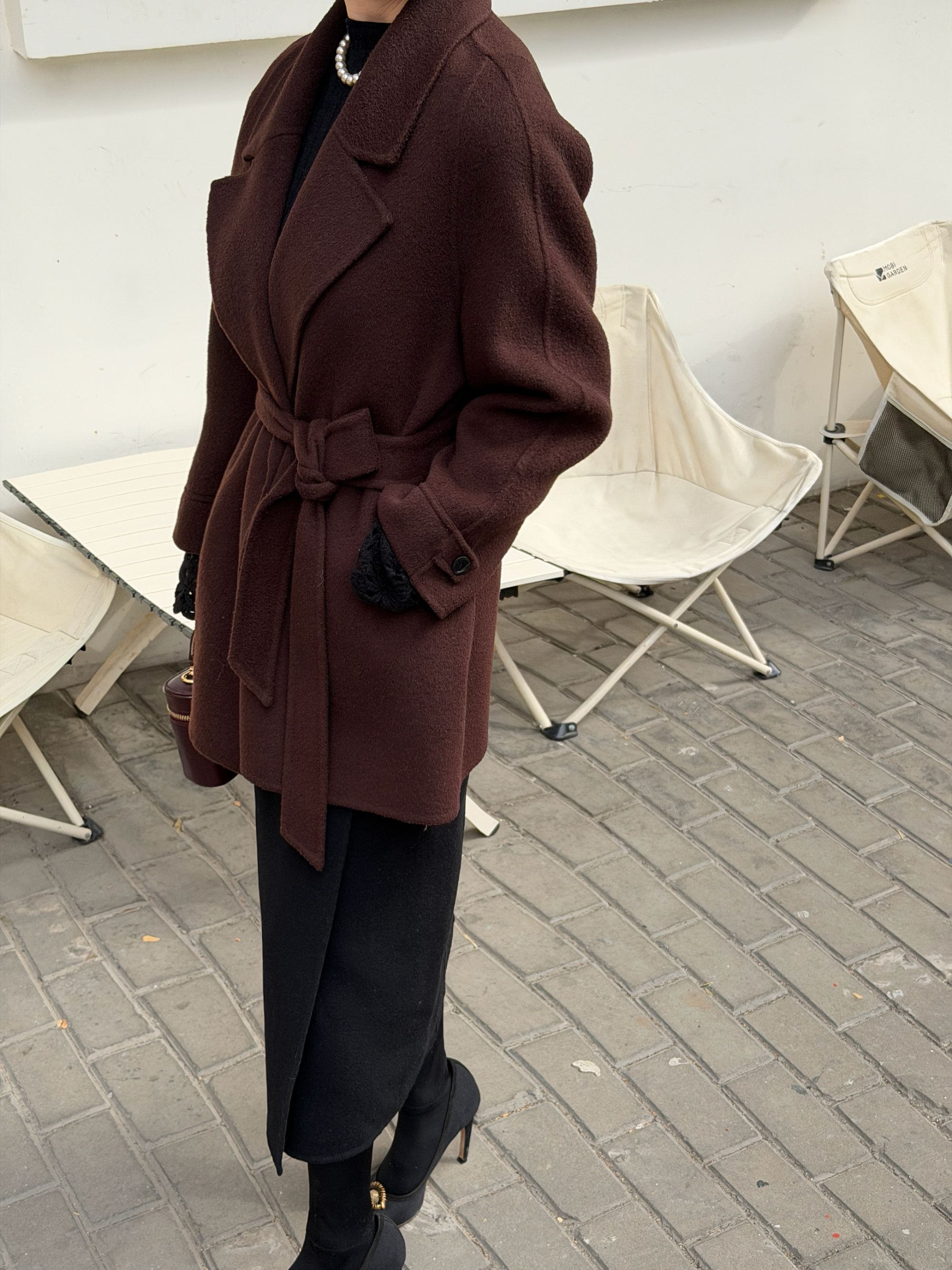 【山海拾遗】“短浴袍”大衣100%羊毛毛呢大衣 女款秋冬轻奢气质外套