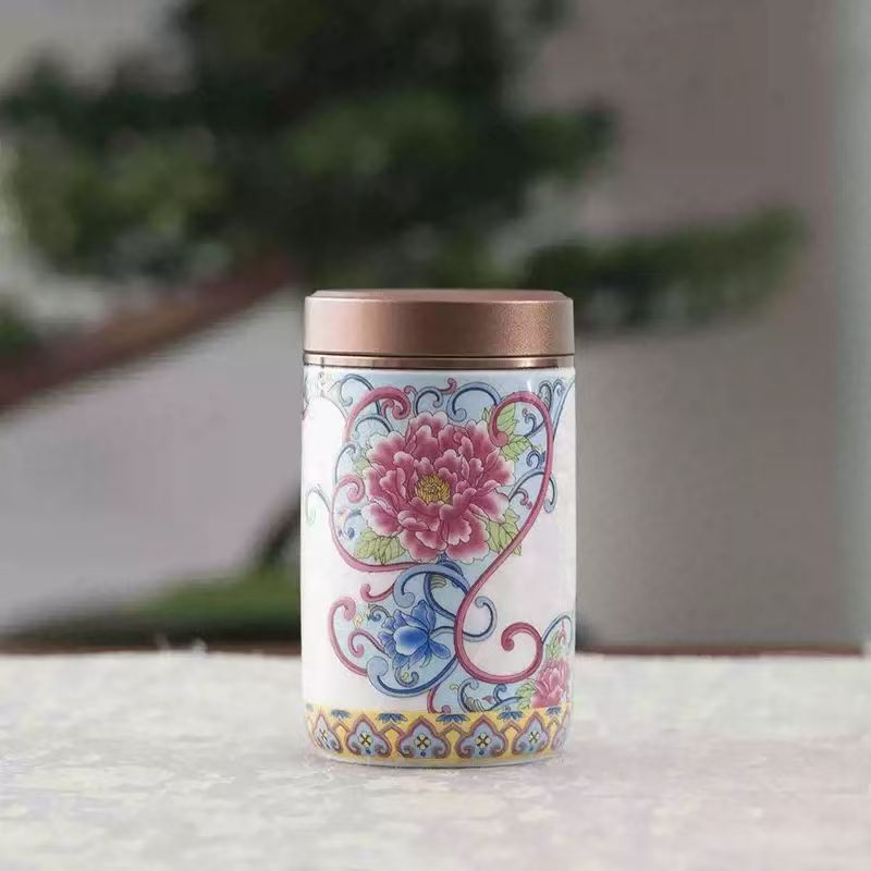 掐丝银珐琅彩小茶叶罐@TJ034