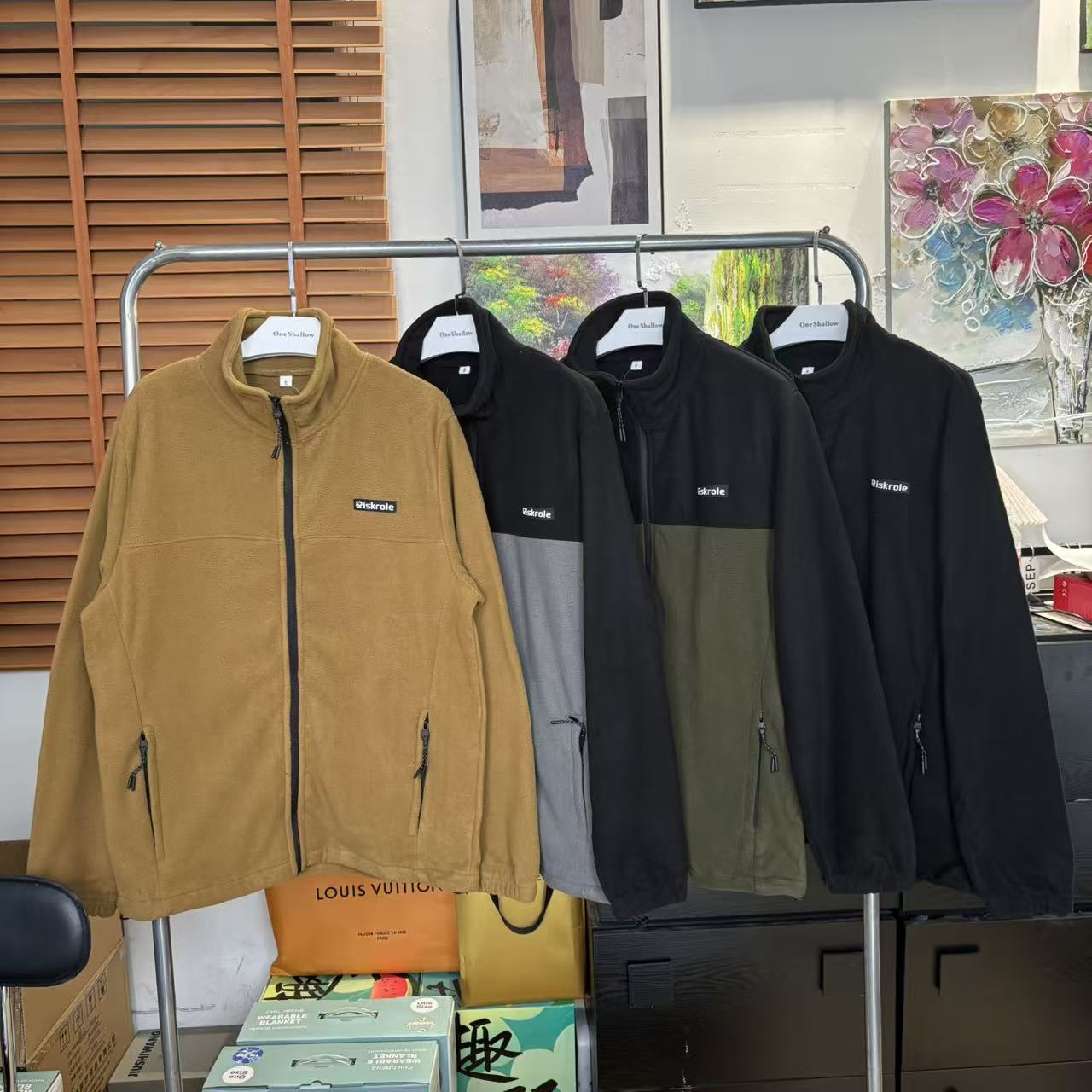 秋冬户外立领摇粒绒保暖拉链外套6994