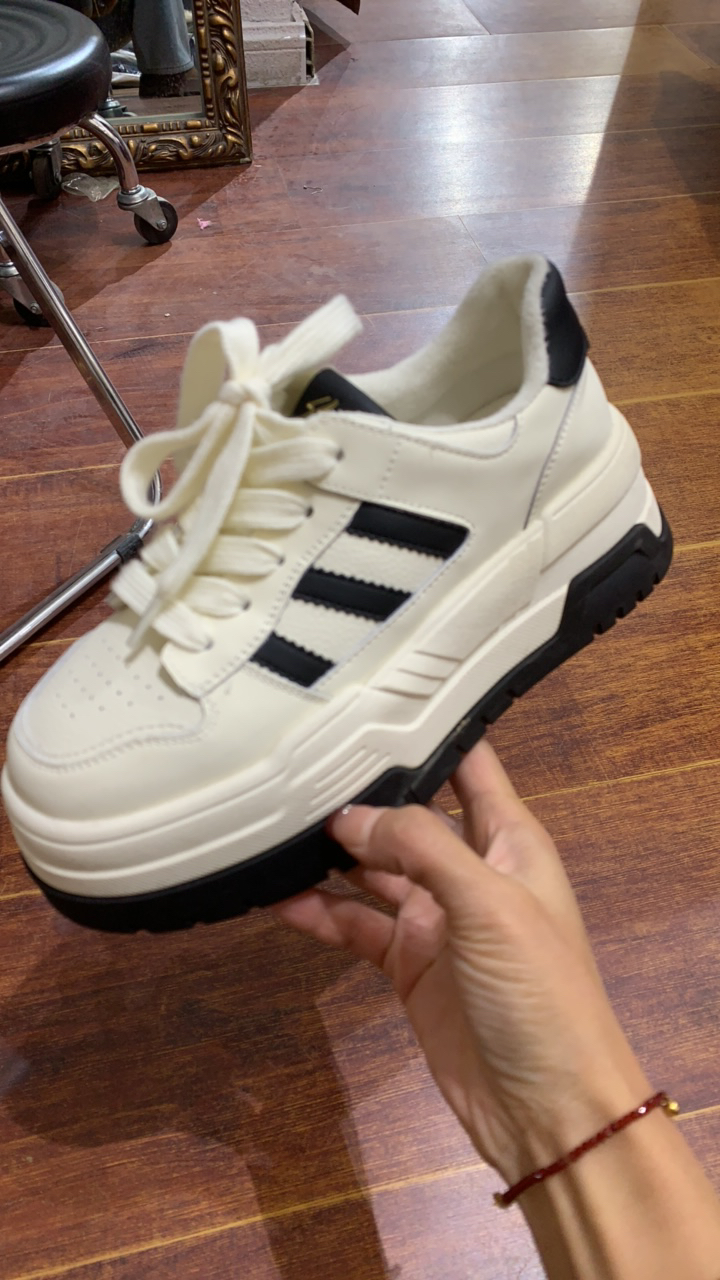 冬款加绒休闲厚底板鞋