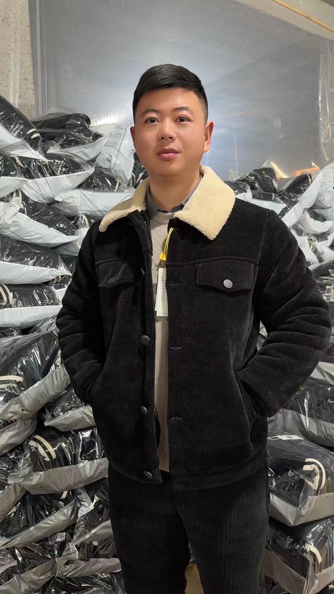 ［2025新品］休闲时尚外套男冬季雪尼尔加绒加厚保暖夹克款棉衣套装