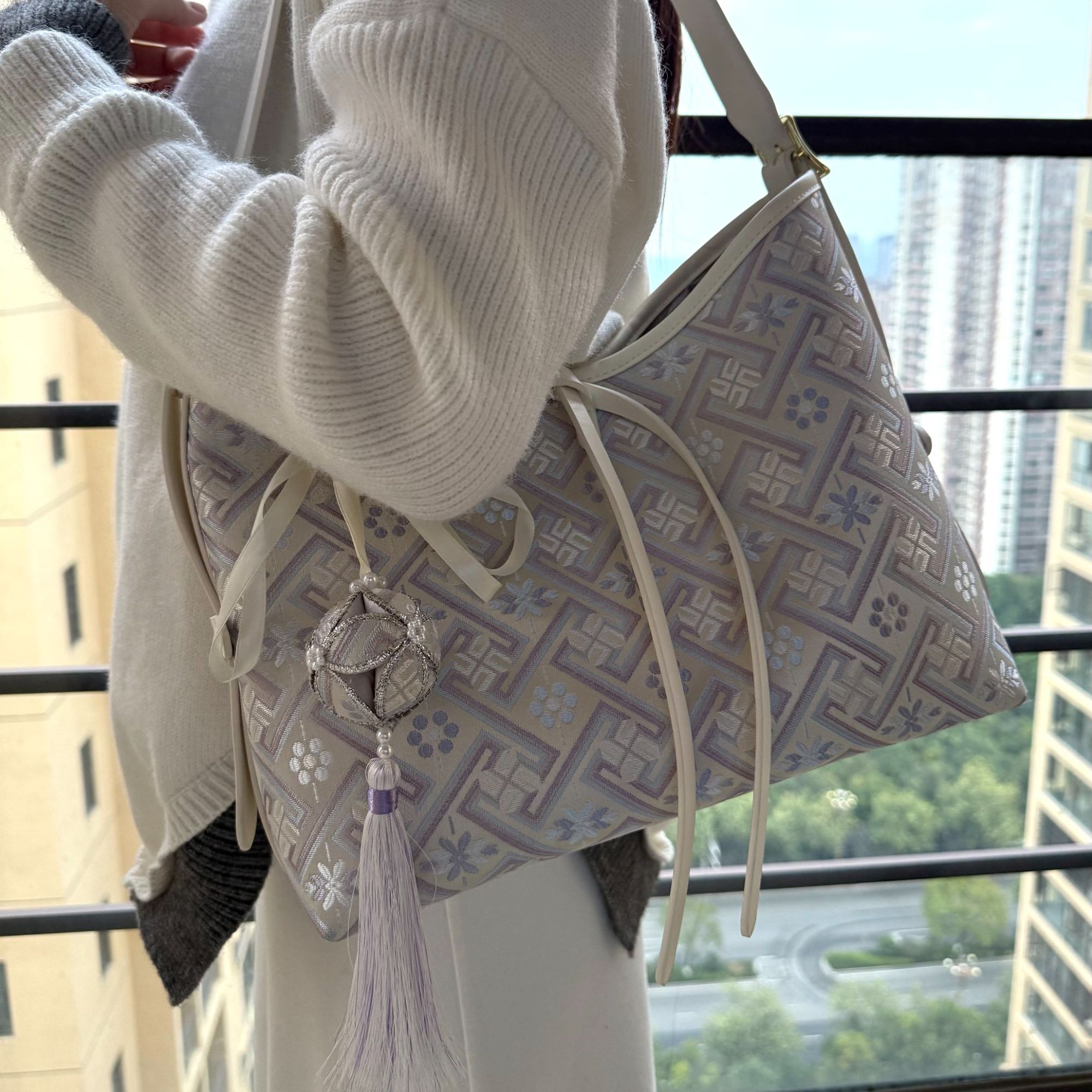 广西非遗壮锦龙须包磁吸单肩包多种背法的包包单肩中号腋下托特包