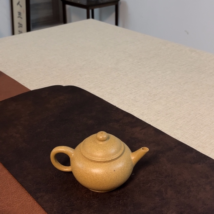 紫砂茶壶水平黄金段半手壶