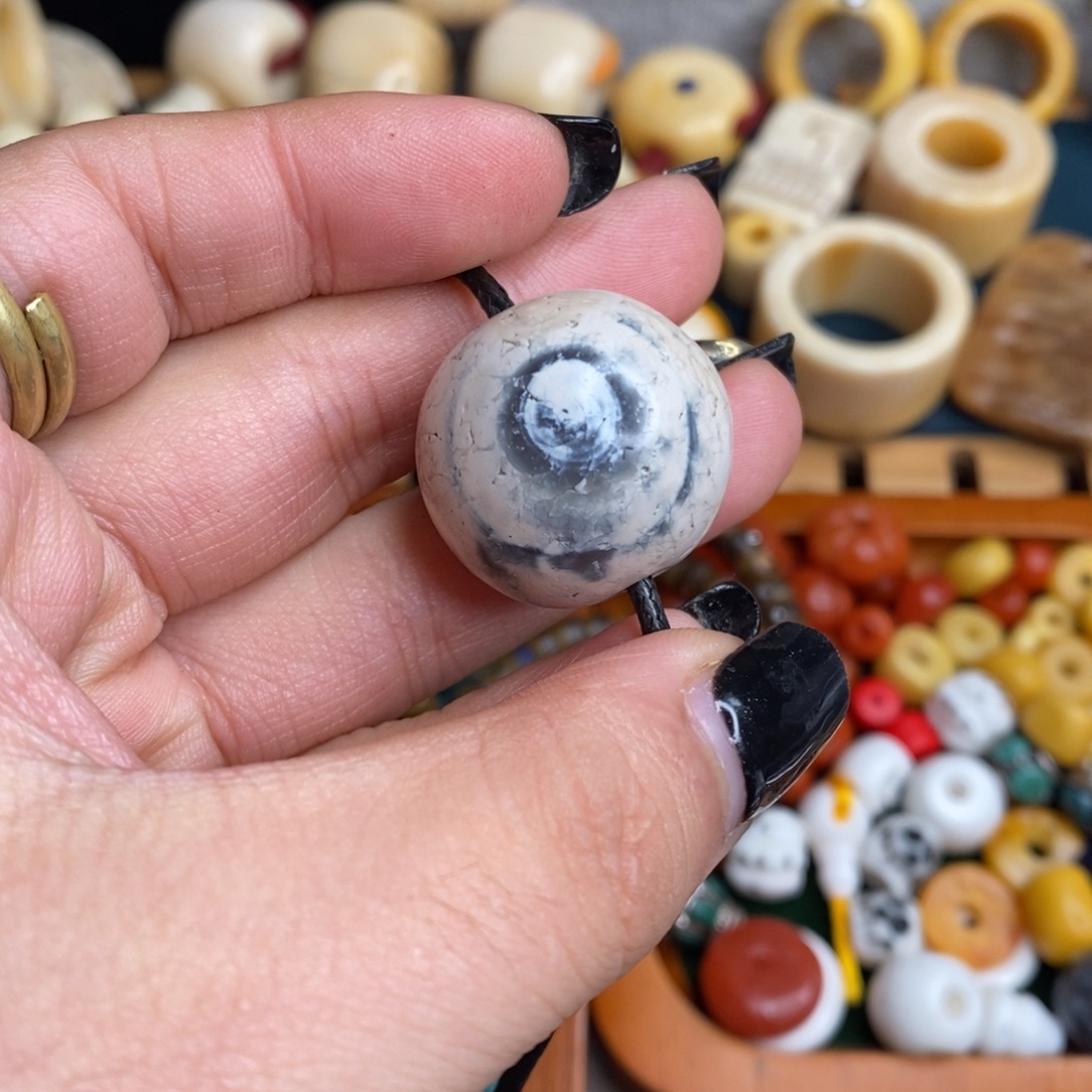 松***松铜藏传文玩糖球珠子