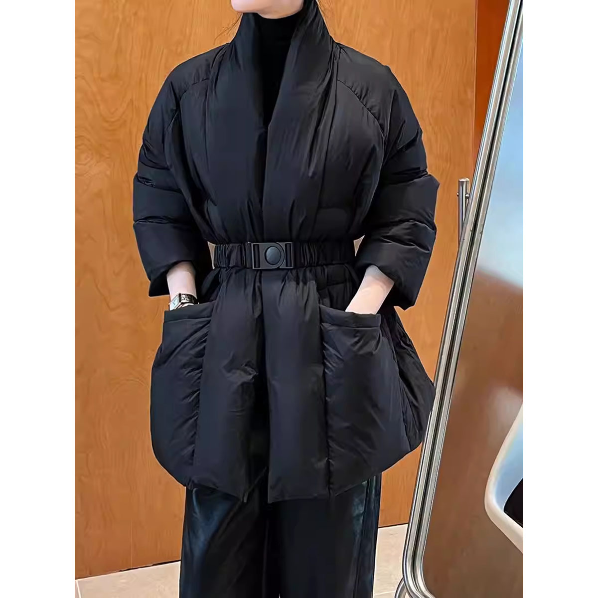 【5913】小众收腰女棉服冬新款韩版腰带新中式国风保暖面包服外套
