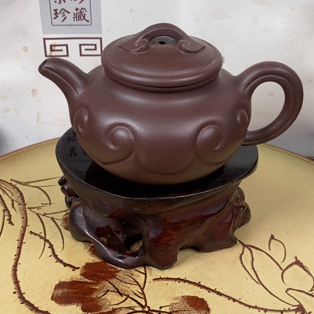 紫砂茶壶大水潭老紫泥240
