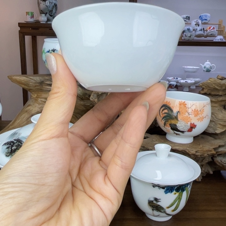 杯纯白主人杯釉下彩