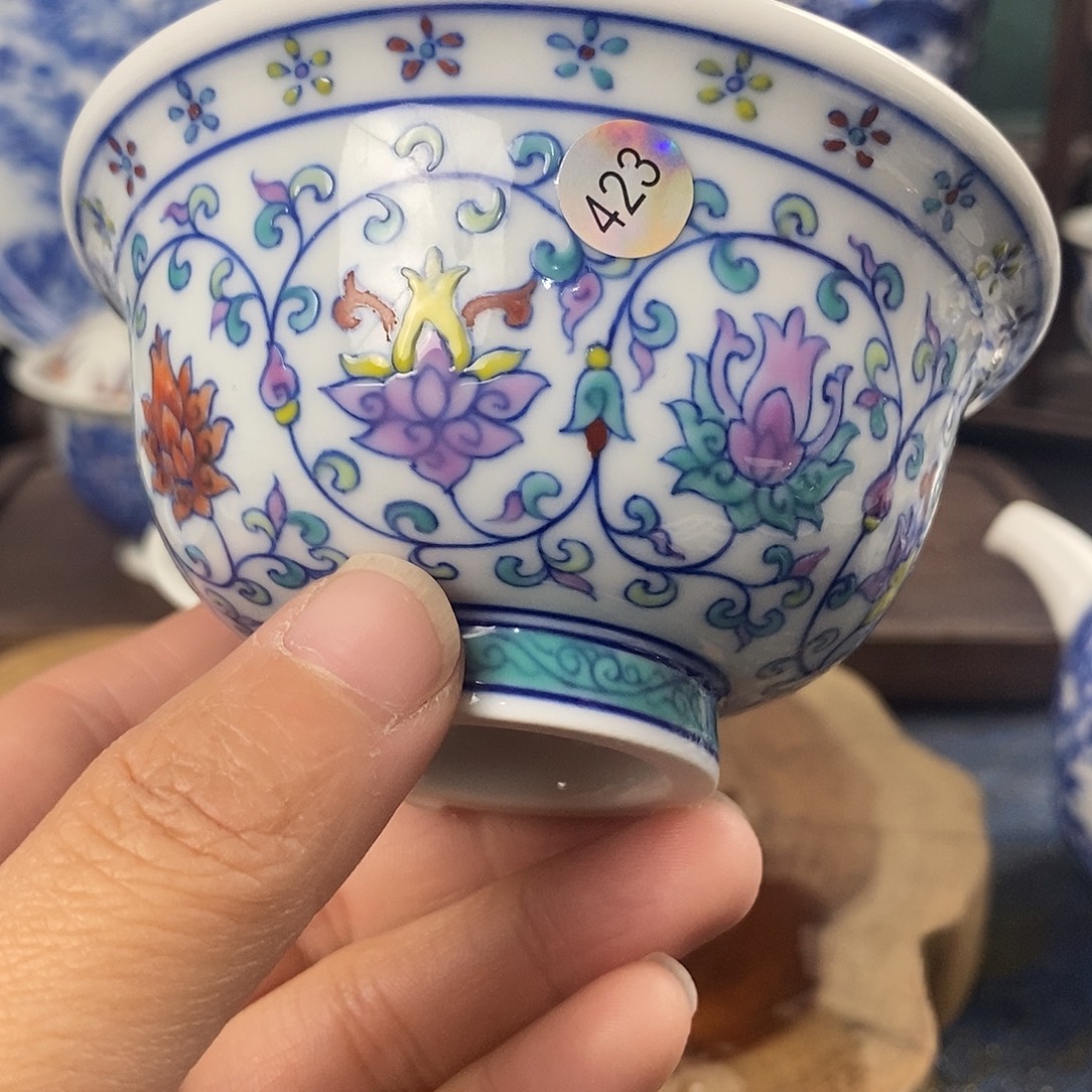 瓷片景德镇手绘青花茶器423