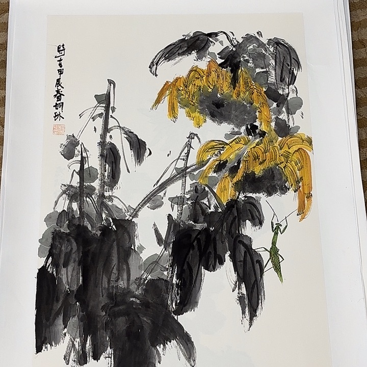 国画花鸟的翅膀是一个巨大的蝴蝶