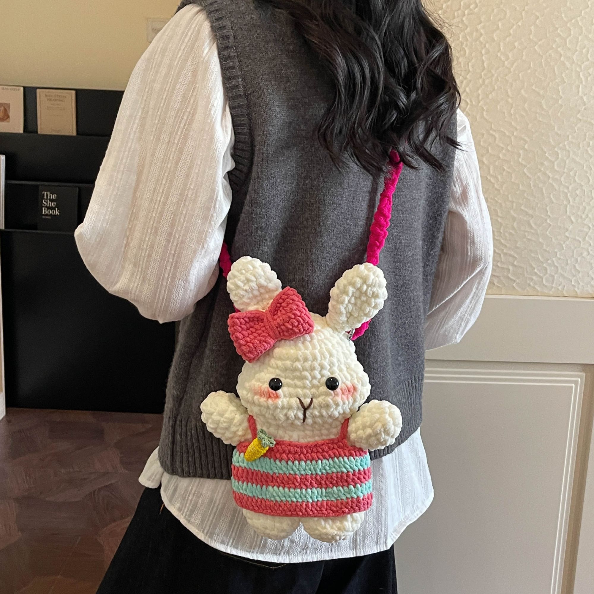 【成品】纯手工编织冰条线超级可爱动物包包游玩斜挎手机包大容量