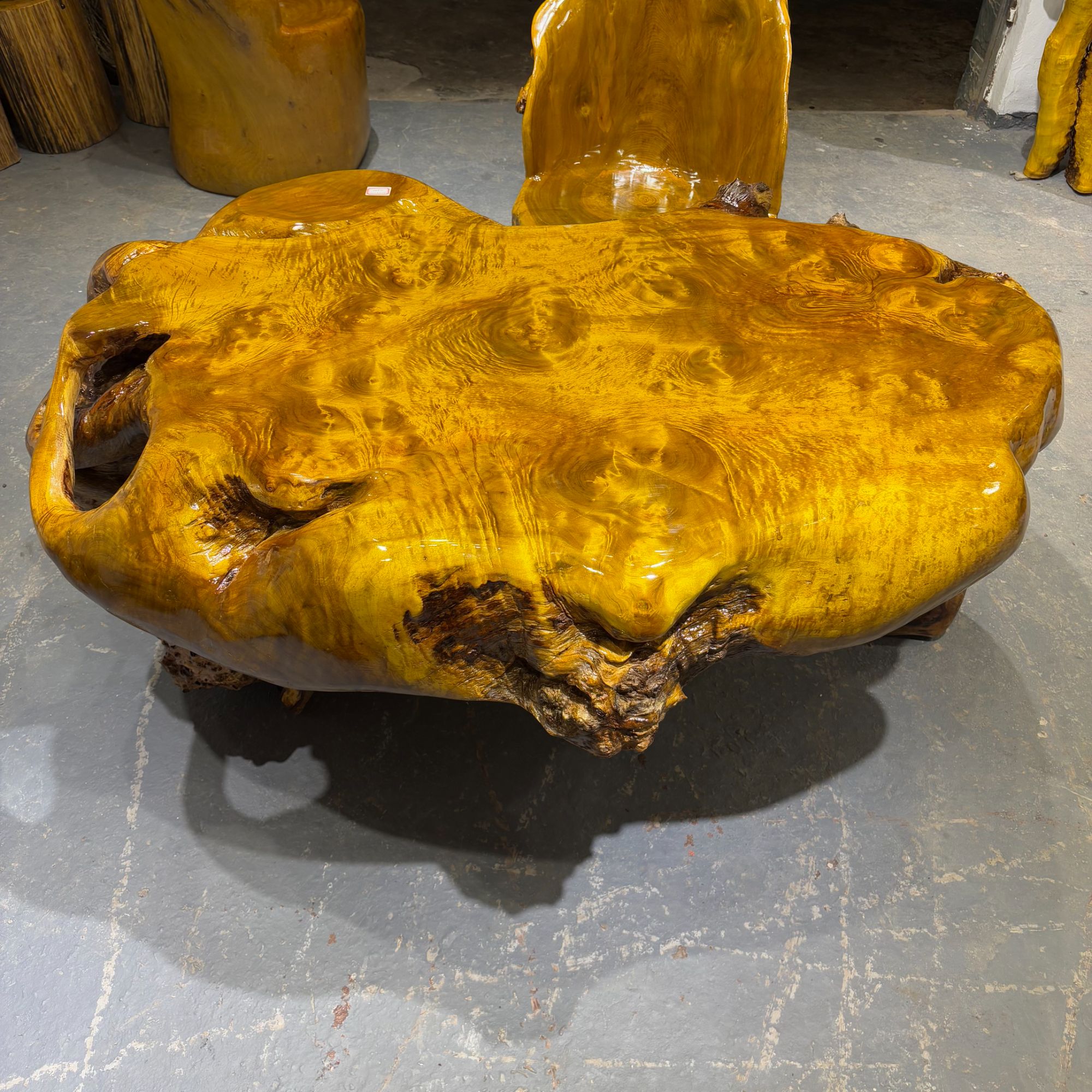 160-115-72 黄金樟根雕实木茶桌 黄金樟茶台茶海茶几缅甸时尚客厅