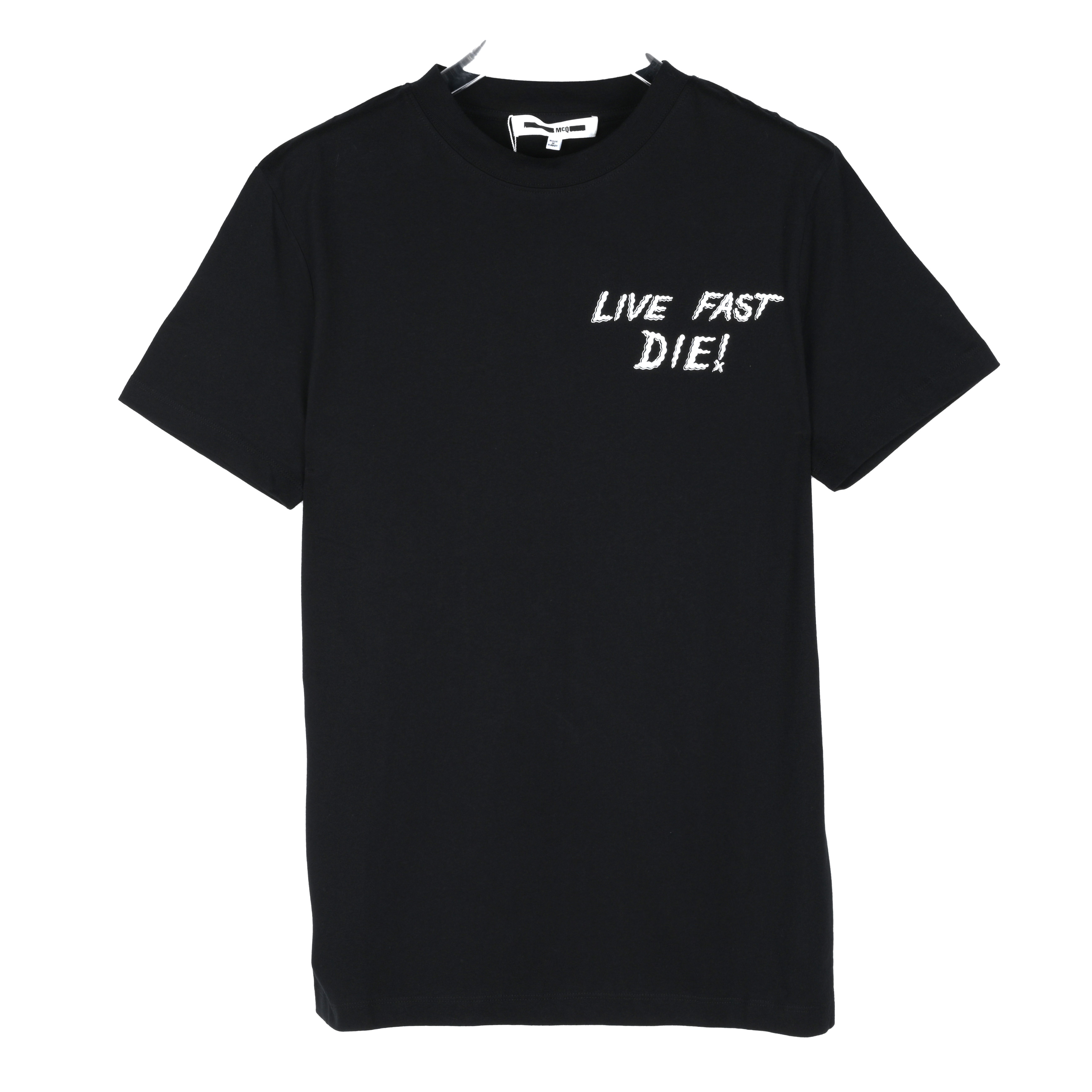 MCQ麦昆 男士棉质黑色百搭短袖T恤 277605RJT961000