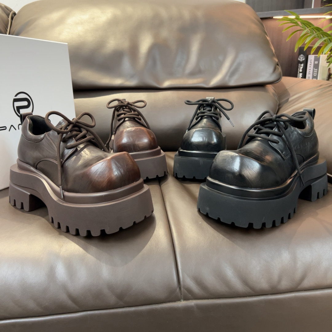 2026广州正版超轻厚底8厘米英伦系列方头乐福鞋皮鞋英伦风百搭