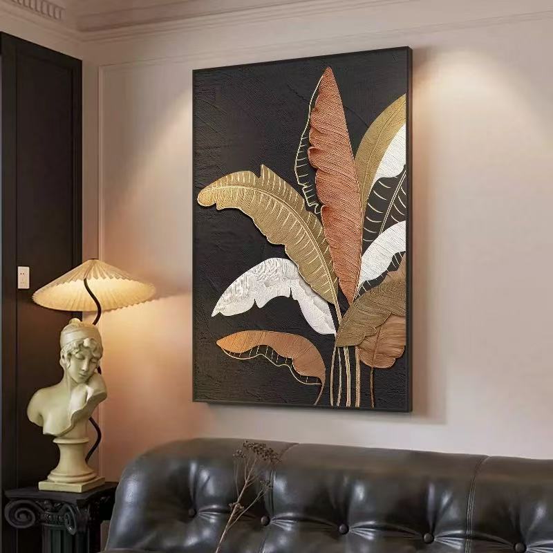 家大业大中古风客厅装饰画法式复古沙发背景墙面挂画玄关砂岩画