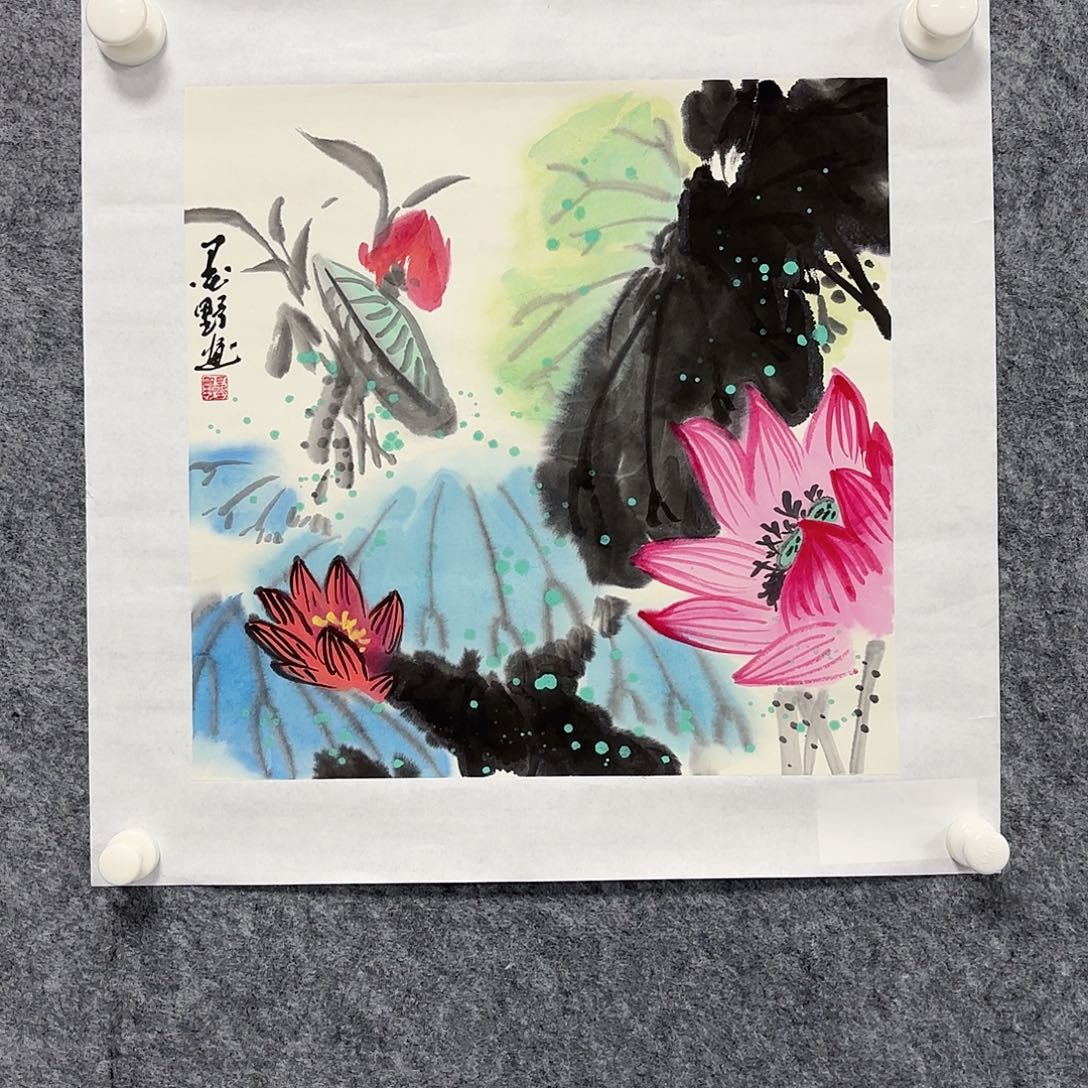 国画国画作品荷花