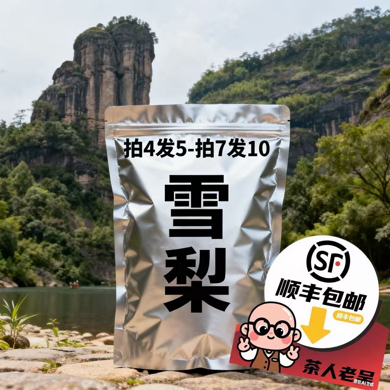 名枞-雪梨50克装(中轻焙火）清甜梨香-层次丰富-武夷岩茶乌龙茶