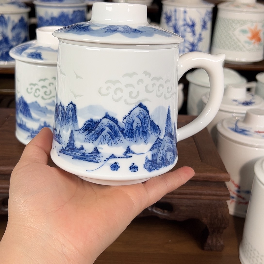 了***解景德镇高温陶瓷办公杯家用