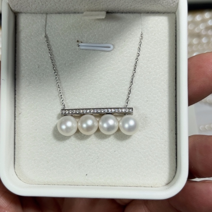 淡水珍珠颈饰银S925镶嵌