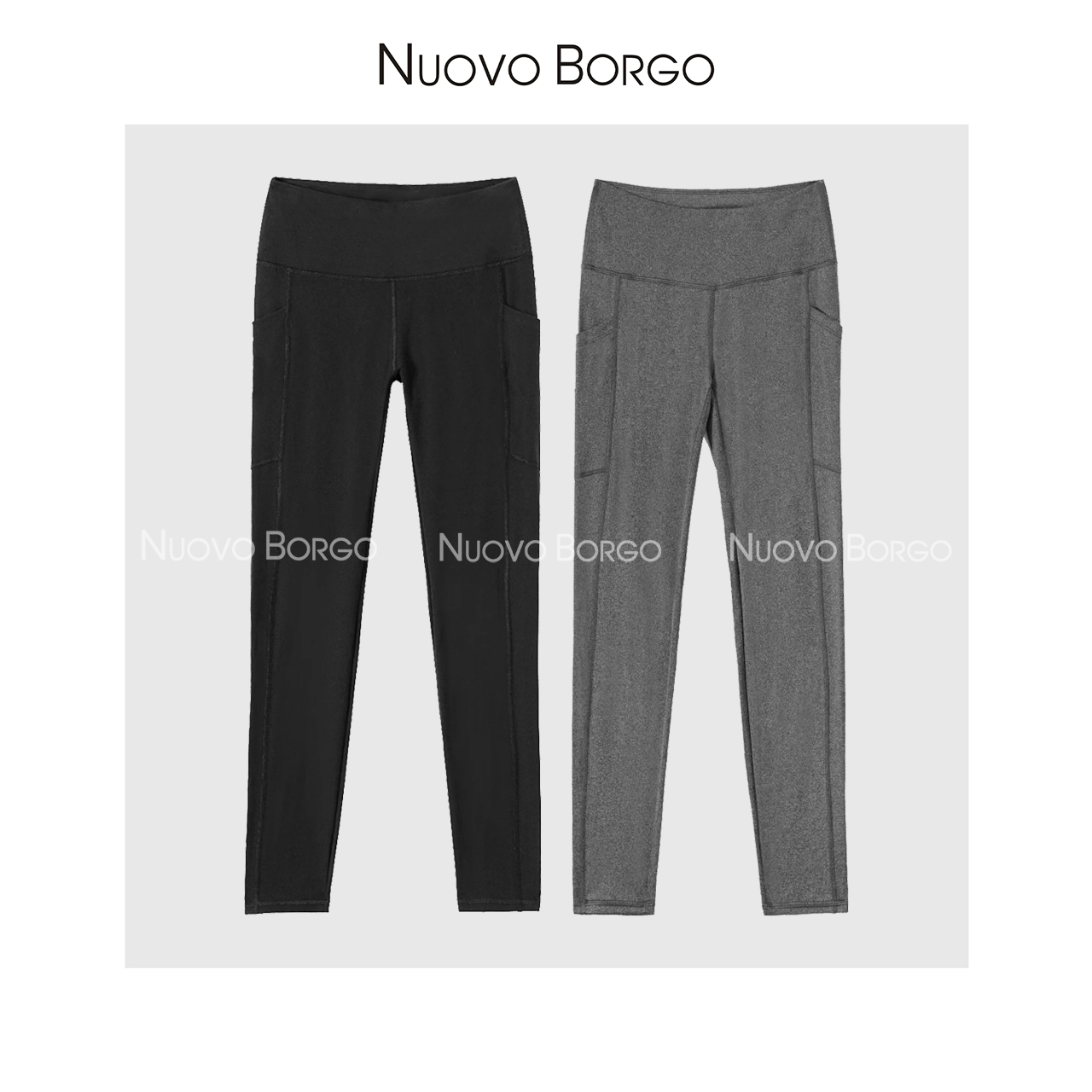 Nuovo Borgo 蜜桃臀侧口袋高弹慢跑裤时尚高腰打底裤女 W13/0011