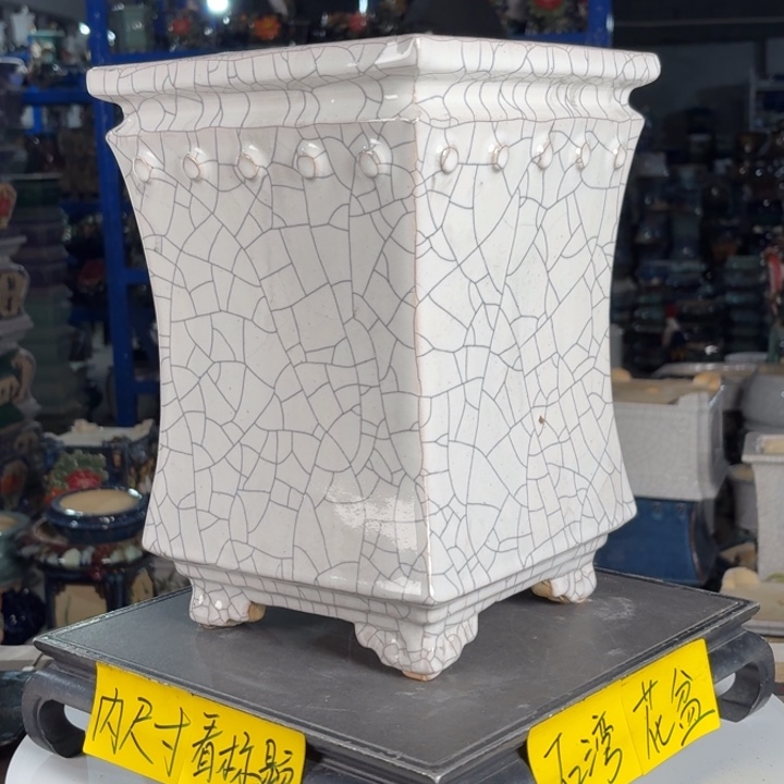 一风堂石湾花盆 内18*28泥子盆口不正228