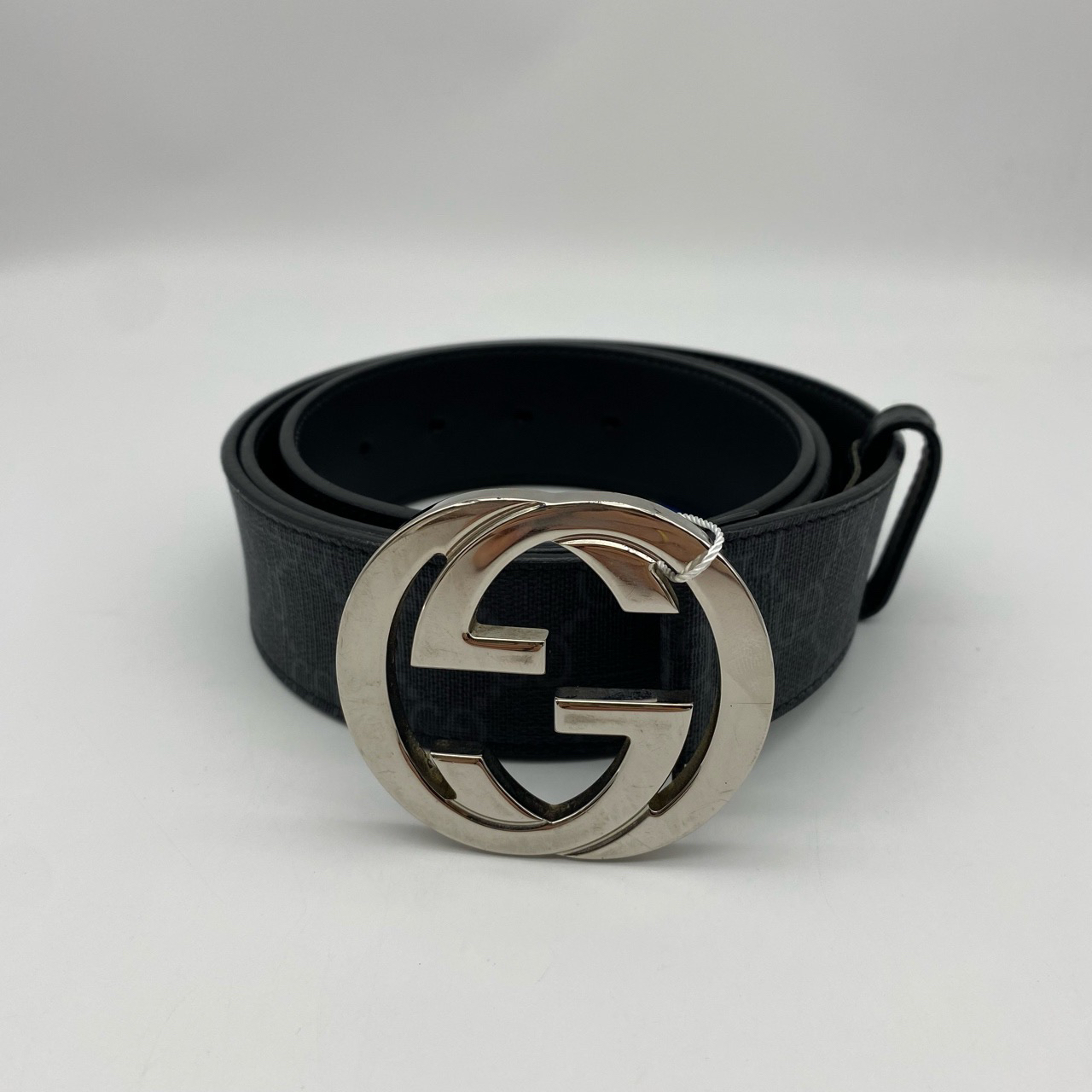 95新 GUCCI/古驰 97新古驰银头黑花105码皮带12731034