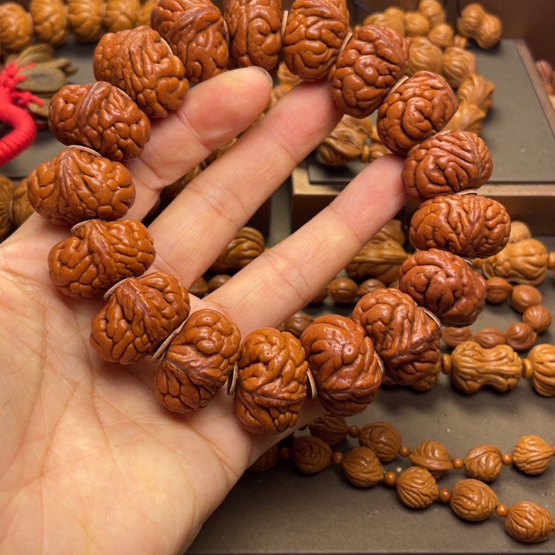 蓝***士桃核手串龙纹桃核15