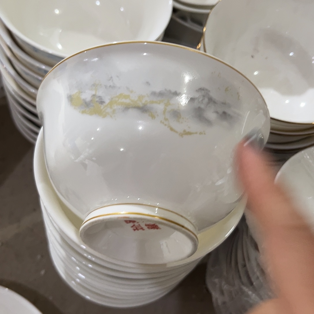 瓷片海岸高脚碗十五寸