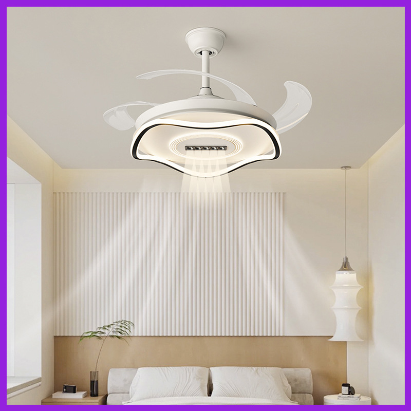 灯佐餐厅风扇灯静音吊扇灯北欧简约隐形风扇灯全光谱护眼智能家用