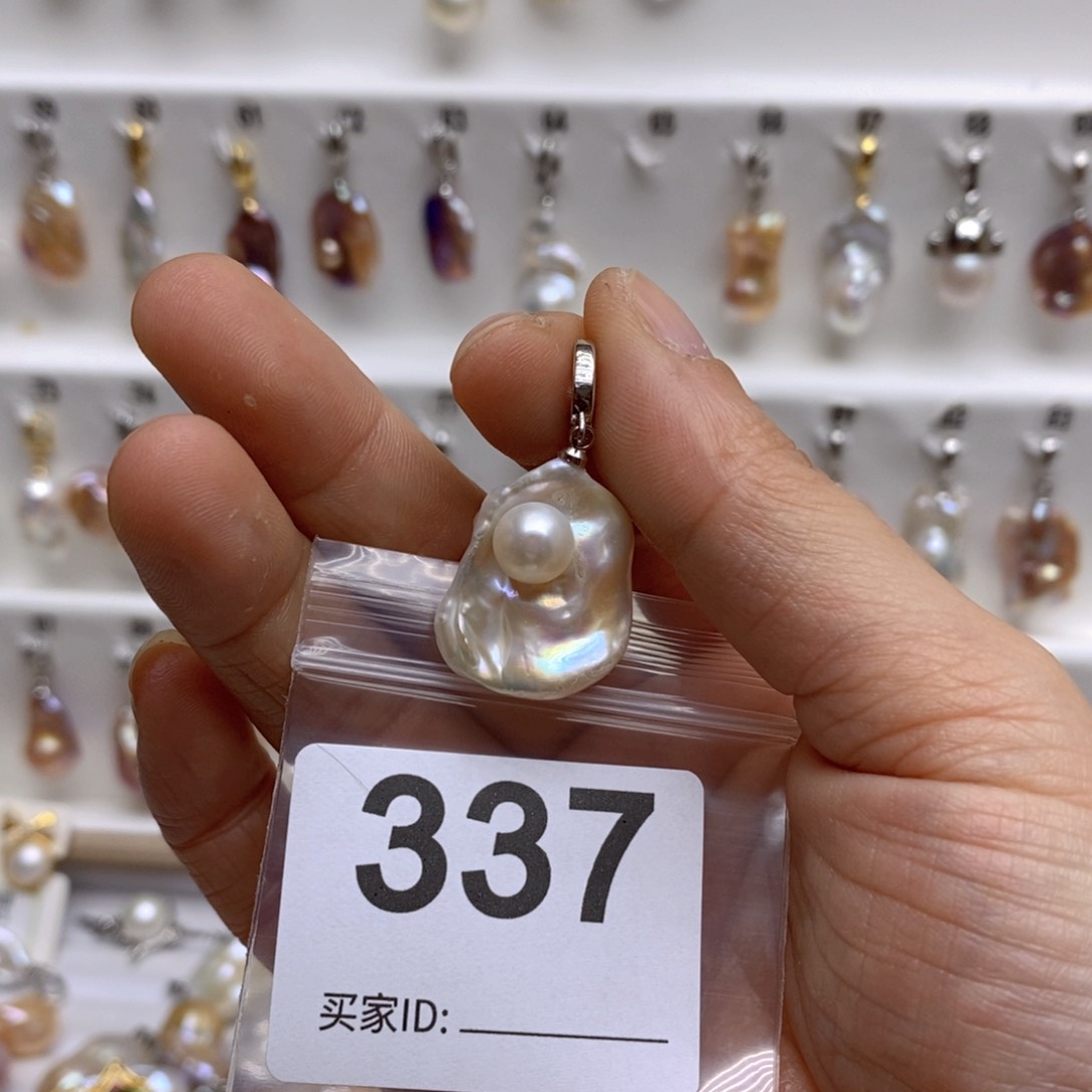 淡水珍珠颈饰银S925镶嵌337